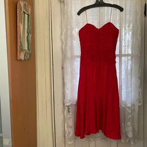 Elegant Red Strapless Dress